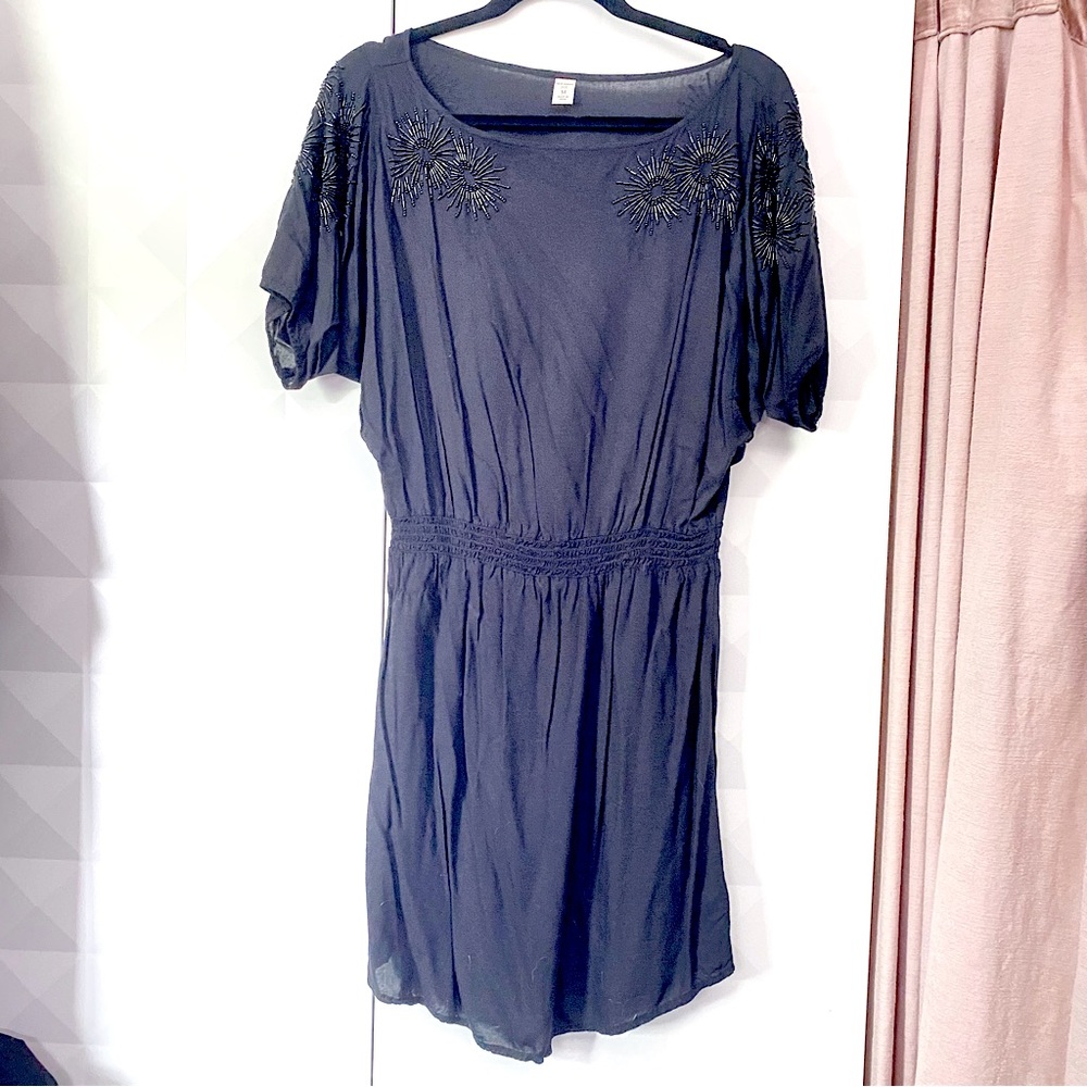 Old Navy Beaded Smocked Waist LBD Sz M